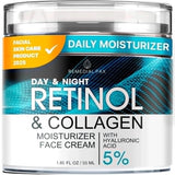 NEW Sealed, Face Moisturizer Retinol Cream, Anti Aging Neck Firming Cream, Collagen Day & Night Face Cream with Hyaluronic Acid for Women & Men, 1.85 Fl Oz, BB: 03/28