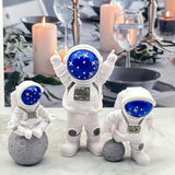 New LUOZZY 3 Pcs Astronaut Space Cake Topper Outer Space Cake Toppers Decorations Spaceman Miniatures Astronaut Toys Set (Star)