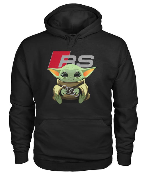 New Unisex Baby Yoda Audi Hug Hoodie sz L!  Black