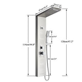 New in box! Wayfair Augusts 47'' Shower Panel with Fixed LED Lighted Shower Head, LED Temperature display Retails $329+