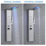 New in box! Wayfair Augusts 47'' Shower Panel with Fixed LED Lighted Shower Head, LED Temperature display Retails $329+