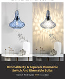 New Blue AUTELO Blue Pendant Light (1 LIGHT) Kitchen Island, 10" Hammered Glass Pendant Light, Modern Pendant Light Fixture in Matte Black Finish, Hanging Lamp for Dining Room, Kitchen Sink