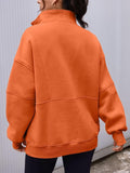 New AUTOMET Women's Half Zip Oversized Sweatshirts Fleece Long Sleeve Hoodies Casual Sweaters with Pockets, Orange sz XL