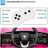 New Assembled, was store display, Uhomepro Lamborghini 12 V Powered Ride on Cars, Remote Control, Battery Powered, Pink