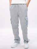 NEW Men's Comfortable & Stylish Cargo Jogger Pants - Spacious Multi Pockets for Everyday Fashion & Sports Lounge Wear, Light Grey, Sz L, Retails $99