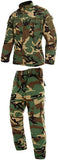 NEW Tealun Military Uniform Jungle Camouflage Combat Airsoft Tactical Jacket Pants Clothing Set Army Suit, Green Camo, Sz XXL