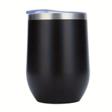 NEW 1pc Wine/Coffee Tumbler, 304 Stainless Steel Beer Mug, Insulated Eggshell Cup, 12oz Drinking Cups, Drinkware Black
