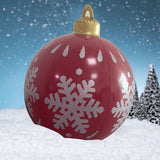 NEW Giant Christmas Inflatable Ball, 23.6 inch Outdoor Christmas PVC Inflatable Ball Large Huge Decor Xmas Christmas Tree Ornaments Holiday Decorations for Yard Garden Home, Pump Not Included
