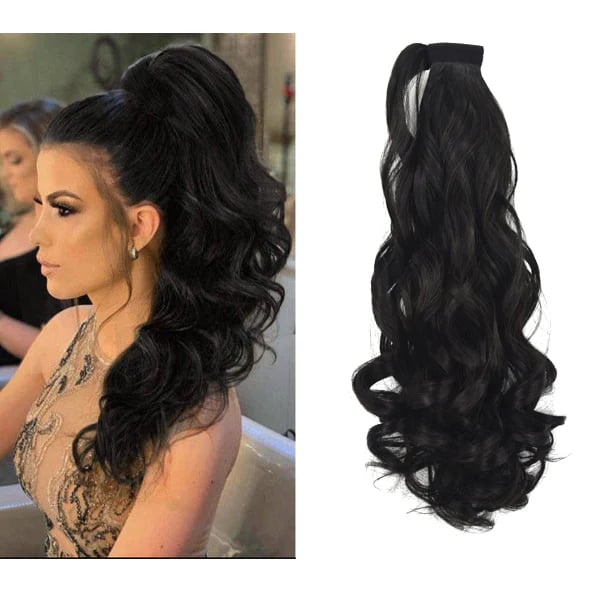 NEW WIGYY 30-Second Dream Ponytail Extension (Cute Wave), 22 inches, Brown Black, Retails $82