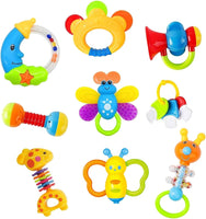 New in box! Baby Toys Rattles Teether and Shaker Set 9PCS Sensory Teething Toys Early Educational Activity Toys