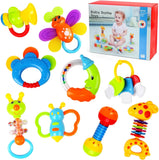 New in box! Baby Toys Rattles Teether and Shaker Set 9PCS Sensory Teething Toys Early Educational Activity Toys