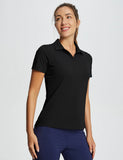 New with tags! Baleaf Women's Flyleaf UPF50+ Polo Shirt in Black, Sz S Retails $42+