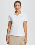 New with tags! Baleaf Women's Flyleaf UPF50+ Polo Shirt in White, Sz S Retails $42+