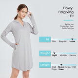 New with tags! BALEAF Women's UPF 50 Long Sleeve Beach Cover Up Dress Sun Protection Quick Dry Grey, Sz L! Retails $80+