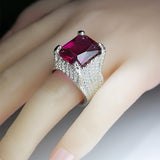 NEW HUGE RED STONE COCKTAIL RING RED HATTERS WOMEN'S SIZE 9
