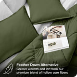 New in package! Bare Home Comforter Set - Queen Size - Goose Down Alternative - Ultra-Soft - Premium 1800 Series - Hypoallergenic - All Season Breathable Warmth (Queen, Cypress Green)