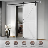 Retails $300+ New Wayfair S&Z Tophand MDF Barn Door + Hardware Kit All in One! Easy Assembly -Solid Slab Covered with Water-Proof PVC Surface with Hardware Kit! Assemble & Ready to use in 1 Hour!
