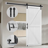 Retails $300+ New Wayfair S&Z Tophand MDF Barn Door + Hardware Kit All in One! Easy Assembly -Solid Slab Covered with Water-Proof PVC Surface with Hardware Kit! Assemble & Ready to use in 1 Hour!