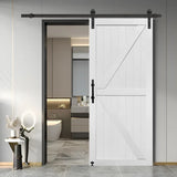 Retails $300+ New Wayfair S&Z Tophand MDF Barn Door + Hardware Kit All in One! Easy Assembly -Solid Slab Covered with Water-Proof PVC Surface with Hardware Kit! Assemble & Ready to use in 1 Hour!