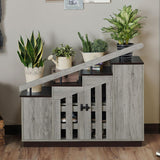 New in box! Furniture of America Barstead Wood Staircase Shoe Cabinet in Grey Oak! Retails $698+