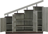 New in box! Furniture of America Barstead Wood Staircase Shoe Cabinet in Grey Oak! Retails $698+