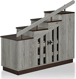 New in box! Furniture of America Barstead Wood Staircase Shoe Cabinet in Grey Oak! Retails $698+