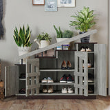 New in box! Furniture of America Barstead Wood Staircase Shoe Cabinet in Grey Oak! Retails $698+
