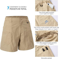 New with tags! Bassdash Men's 6" Fishing Shorts UPF 50+ Water Resistant Quick Dry Hiking Cargo Shorts with Multi Pocket Sz L