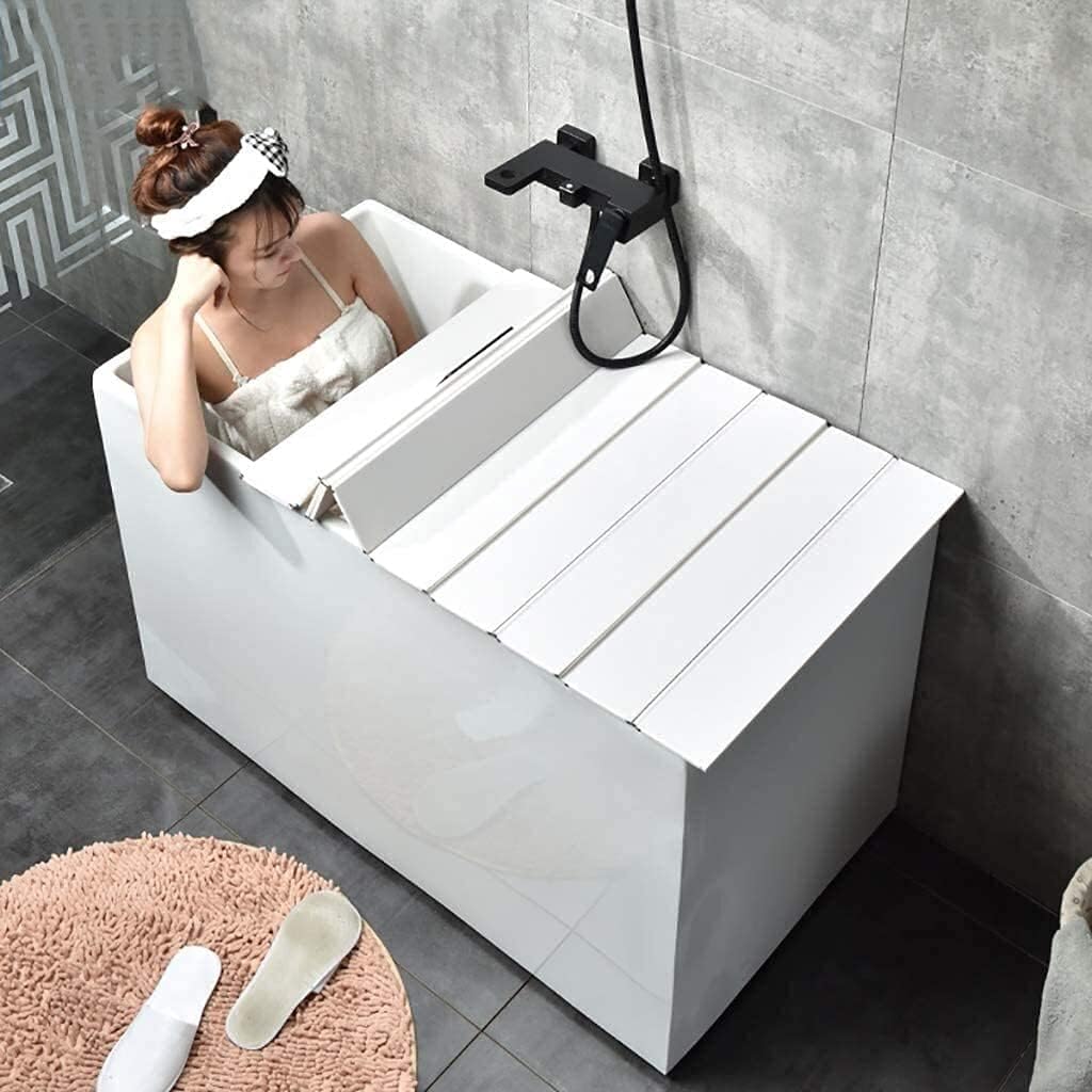 New Retails $216+ Bath Trays Bathtub Cover Anti-dust Dust Board Bathtub Insulation Cover PVC Foldable Shutter Bath Lid for Milk Baths Spa etc