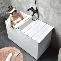 New Retails $216+ Bath Trays Bathtub Cover Anti-dust Dust Board Bathtub Insulation Cover PVC Foldable Shutter Bath Lid for Milk Baths Spa etc