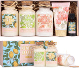 New Renew & Refresh Spa Bath Salts Gift Set for Women, Foot Spa Kit with Epsom Salt, Foot Soak Lemon Essential Oil & Moisturize Foot Lotion,