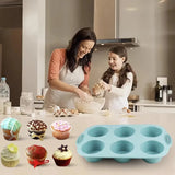 NEW 1pc/1 Set, Silicone Muffin Pan, Non-Stick Baking Cupcake Pan, Pudding Mold, Oven Accessories, Baking Tools, Kitchen Gadgets, Kitchen Accessories, Grey (6 Cavities)