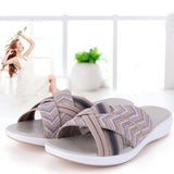 NEW SunyaMood Women Slide Sandals Lightweight Cross Strap Sandals, Sz 6