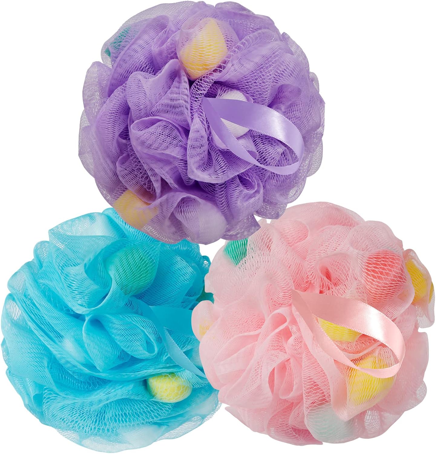 New in package! BCKENEY Bath Loofah Sponge Soft Mesh Shower Puff for Body Wash Bath Sponge Body Scrubber for Women & Men Body Exfoliator-Bathing Accessories (3Pack 40G) Retails $21+