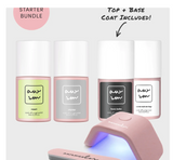 New AwsmColor Beach Babe Starter Gel Nail Polish Kit with Base Coat, Top Coat, UV Lamp, Clean Up Packs, Nail File & 2 Gel Polish in colours Resort & Stunner