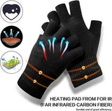 NEW One Size, Aym Unisex USB Interface Heat Fingerless Knit Gloves, Black - includes power cord