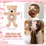NEW 2pcs Super Cute Plush Hair Ties With Personalized Cartoon Ma Bun Design