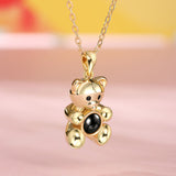 New Sterling Silver Gold Plated Teddy Bear Necklace! Retails $139+