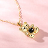 New Sterling Silver Gold Plated Teddy Bear Necklace! Retails $139+