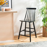 New Assembled Wayfair Gracie Oaks Birdia Solid Wood Counter Stool (Set of 2) Black, 24" Seat Height! Retails $395+