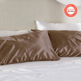 New Bedsure set of 2 Solid Satin Pillowcases- Standard / Beaver Brown