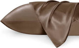 New Bedsure set of 2 Solid Satin Pillowcases- Standard / Beaver Brown
