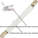 New 4 pcs/Set Elastic Bed Mattress Sheet Clips Grippers Straps Suspender Fasteners Holder (4 pcs White)