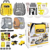 New in box!  Construction Site Toy Set with Backpack includes 3 trucks & 1 helicopter