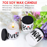 New Best Mom Ever Scented Candles Set of 3, natural soy wax in reusable jars, 50 Hour Burn time! Includes Lavender, Vanilla & Jasmine 7 oz Each!