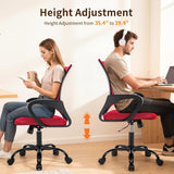 Retails $90+ New in box! Ergonomic Swivel Height Adjustable Reclining Mesh Office Gaming Chair with Lumbar Support (Red)