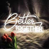 New Better Together Neon Sign, With Dimmable, Warm White LED Neon Wall Decoration, USB Powered(5V,15.7 X 7.9inches）