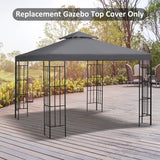 NEW Retails $200, Outsunny 10' x 10' Square 2-Tier Gazebo Canopy Replacement Top Cover Outdoor Garden Sun Shade, Dark Grey