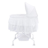 New Big Oshi Madison Bassinet, White! Designed for infants up to 15 pounds! Includes mattress pad and coordinating sheet