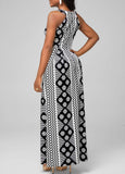 New Geometric Print Black Bib Neck Dress Sz M! Retails $56+